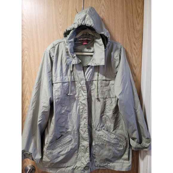 Tudor Court by Haband Womens Lightweight Jacket W/ Button Off Hood~Size XL - Picture 1 of 12